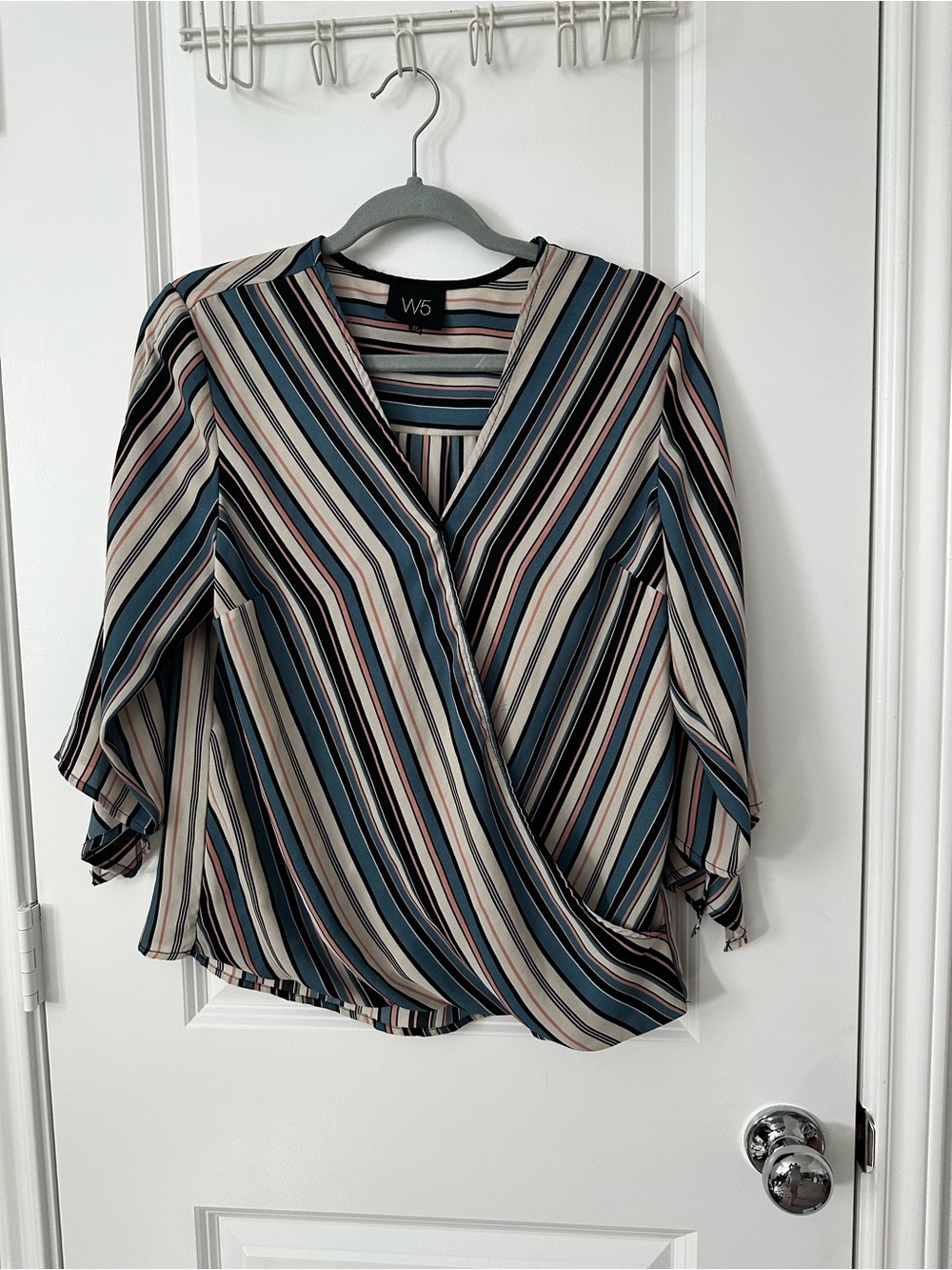 W5 Anthropologie Striped Wrap Blouse